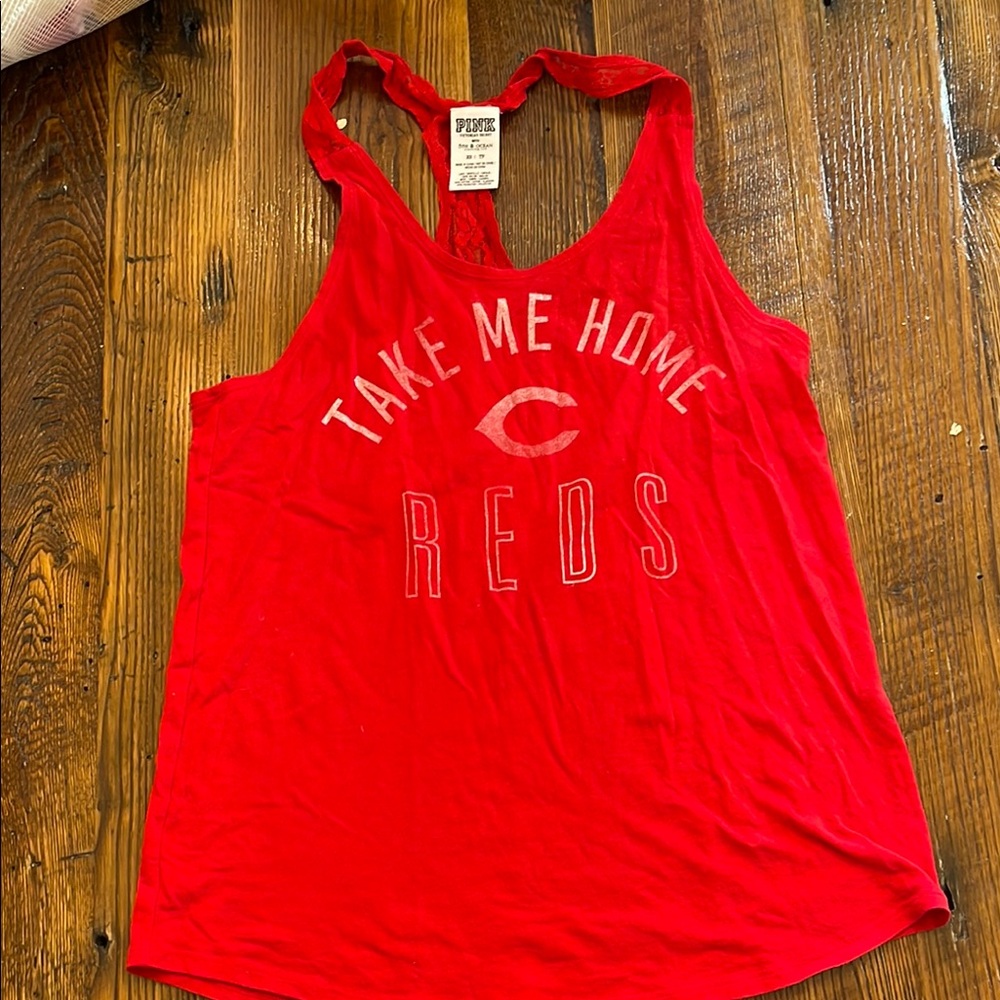 Cincinnati Reds ‘Take Me Home Reds' Tank Top PINK size XS